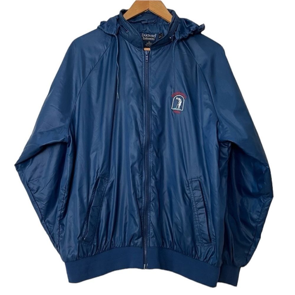Duckster Nylon Golf Jacket Monsanto Rain Nylon Bomber Women’s XL Vintage 1990
